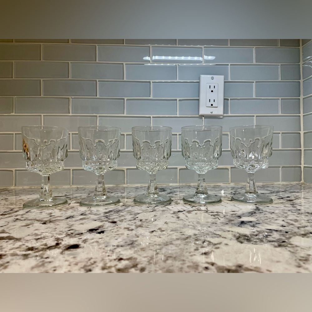 Vintage Arcoroc Artic Wine Glasses (5)